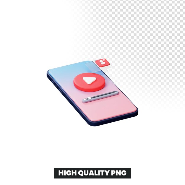Smartphone con reproductor de video y notificación