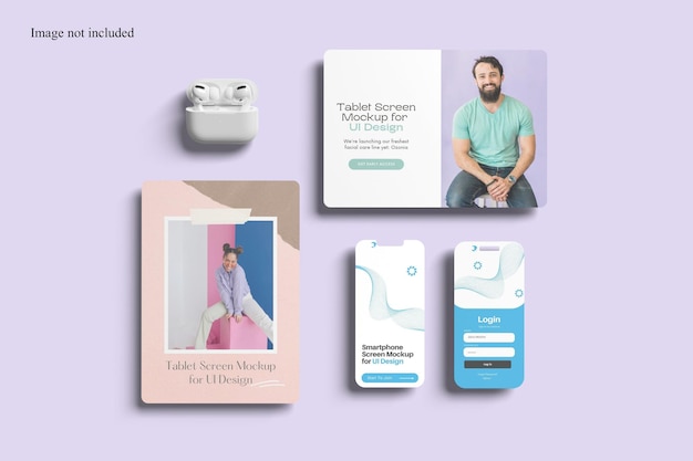 smartphone screen and tablet screen mockup for showcasing your ui design to clients