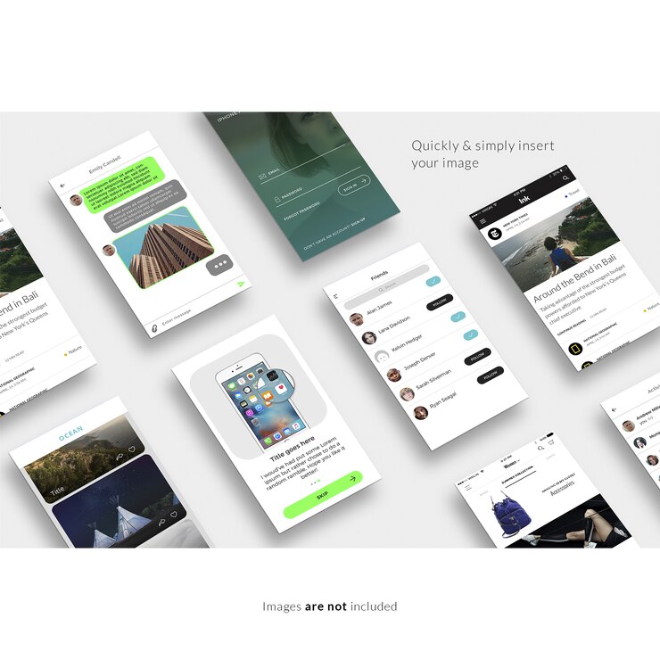 PSD smartphone screes mock up