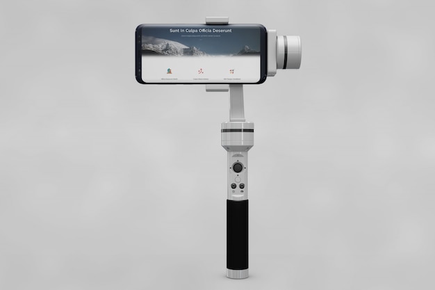 Smartphone avec selfie stick mock up