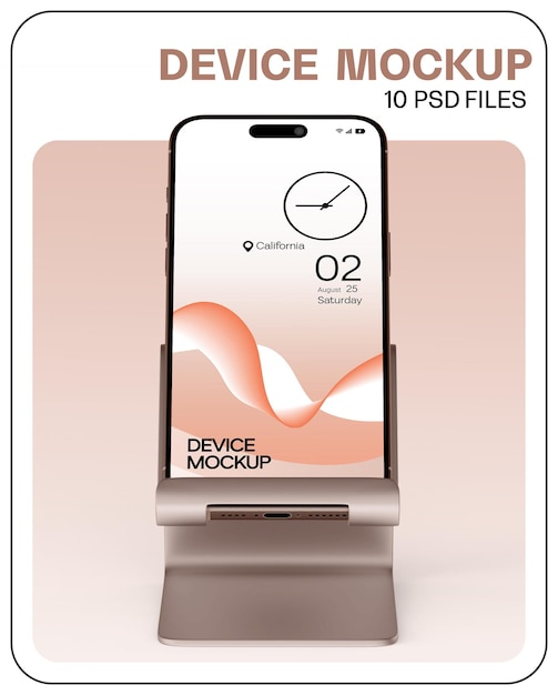 Smartphone con stand mockup para la marca