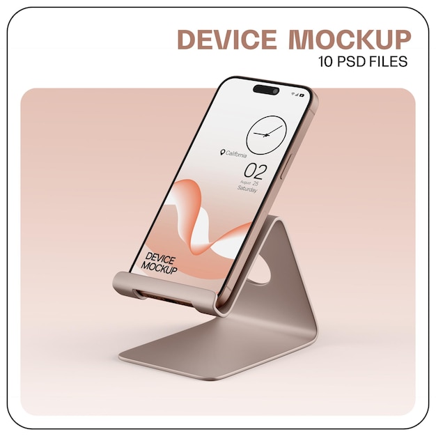 Smartphone con stand mockup para la marca