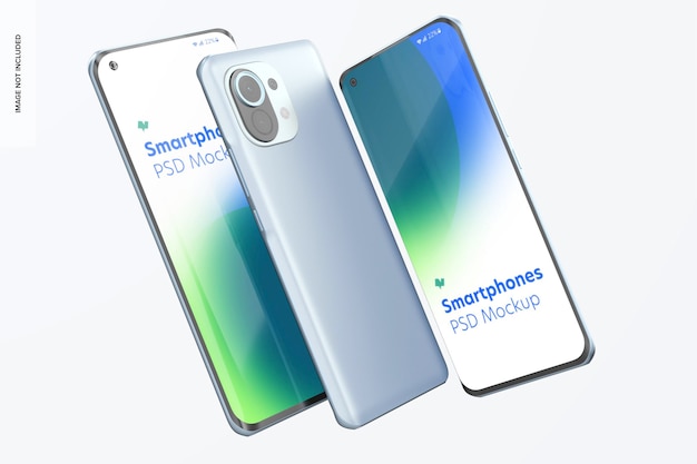 Smartphones mockup auf weiß