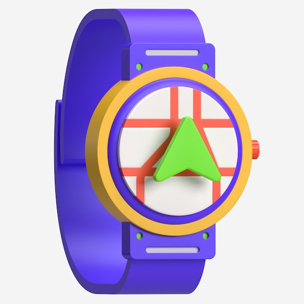 Smartwatch com ícone Compass 3D