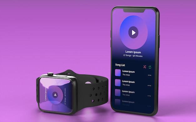 Smartwatch e Smartphone Mockup