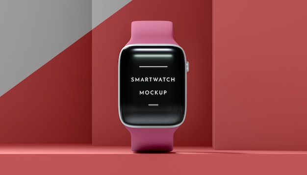 Smartwatch moderno de vista frontal com simulação de tela