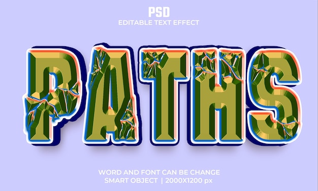 Smash psd 3d text effect totalmente editável de alta qualidade