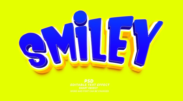 PSD smile 3d effet de texte modifiable style photoshop