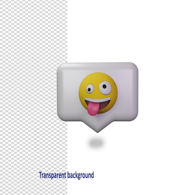 Smile face ball 3d-symbol mit transparentem hintergrund