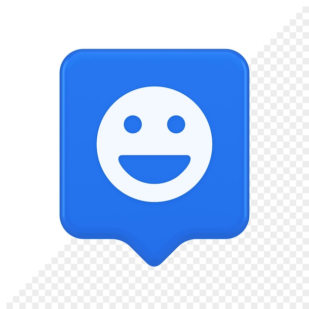 PSD smiley emoticon comic-gesicht emoji-schaltfläche lachen soziales netzwerk reaktion glücklich 3d-sprechblase-symbol