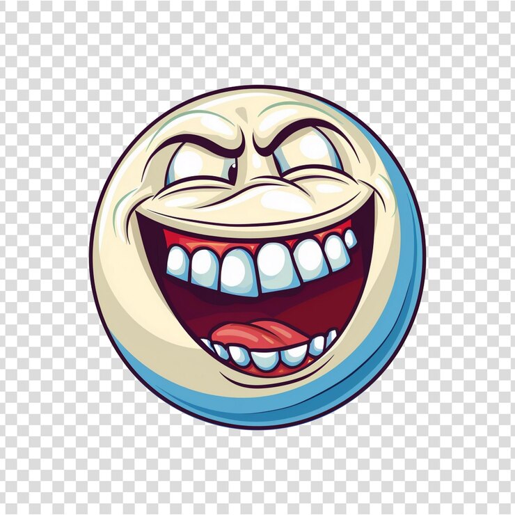 PSD un smiley-face de style dessin animé avec un fond transparent