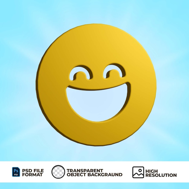 PSD un smiley jaune avec un fond bleu et un fond blanc.