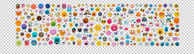 PSD des smileys colorés pour des expressions amusantes et joyeuses