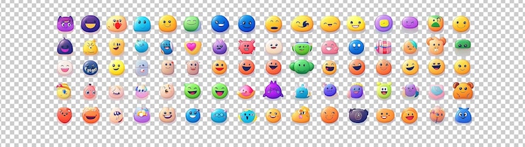 PSD des smileys colorés pour des expressions amusantes et joyeuses