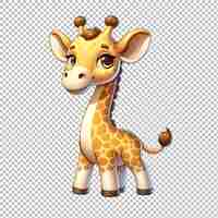 PSD smiling cartoon giraffe tall safari animal artwork giraffe clipart