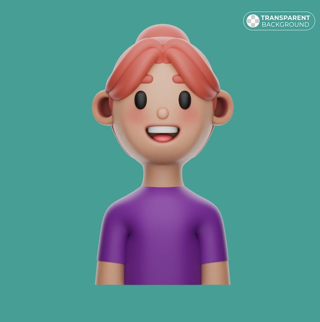 Smiling Cartoon Girl 3D Model