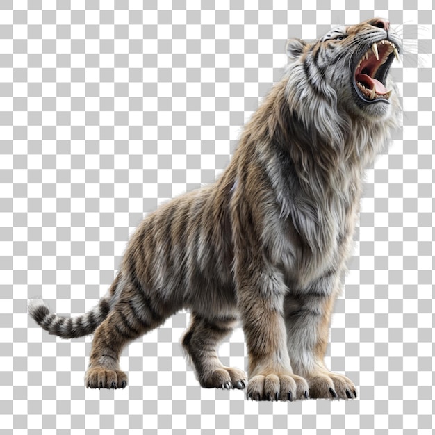 PSD smilodon isolado em fundo transparente