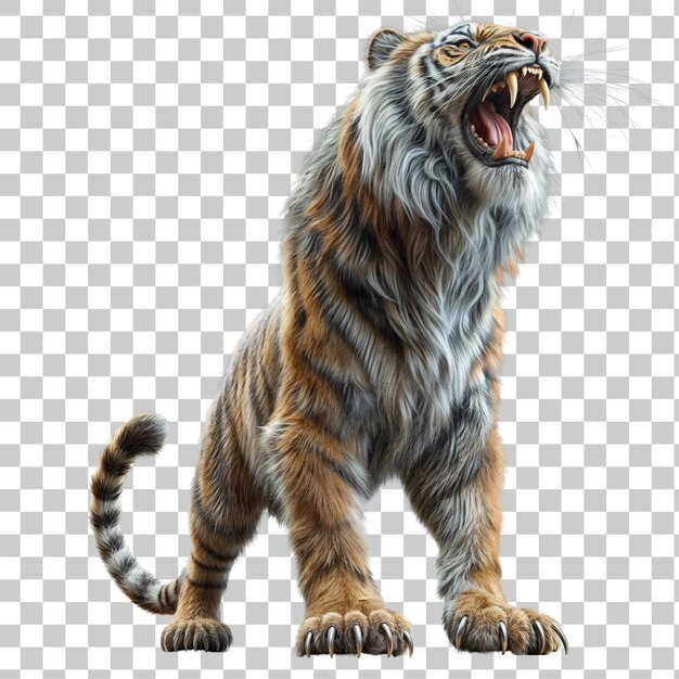 Smilodon isolado em fundo transparente