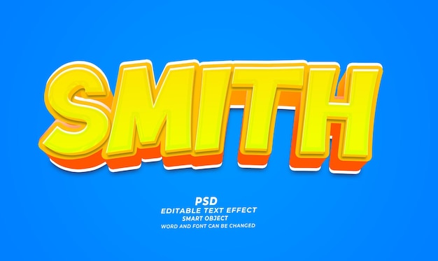 Smith 3d Modello Photoshop per effetti di testo modificabili