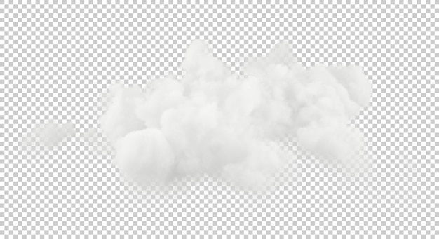 Smog di nuvole morbide su sfondi trasparenti illustrazione 3d