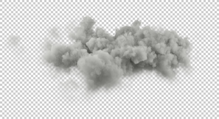 PSD smog de nubosidad suave flotando sobre fondos aislados renderizado 3d