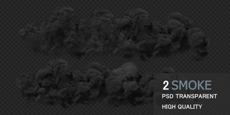Smoke design on black background Premium Psd