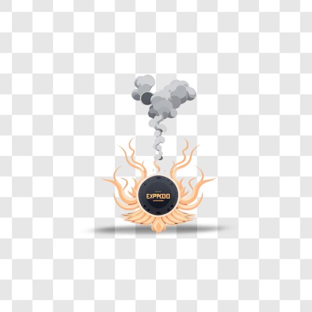 smoke explosion design rendering isolated rendering flat illustration transparent background