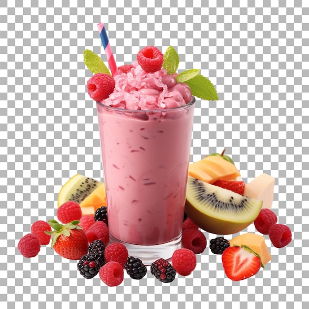 PSD un smoothie aux fruits sur un fond transparent