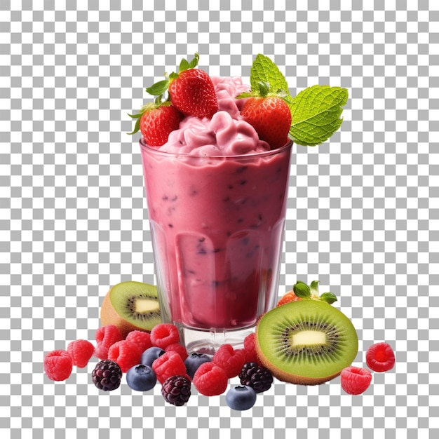 PSD un smoothie aux fruits sur un fond transparent