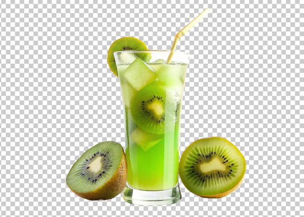 PSD smoothie de kiwi saboroso isolado em fundo transparente inclui arquivo png