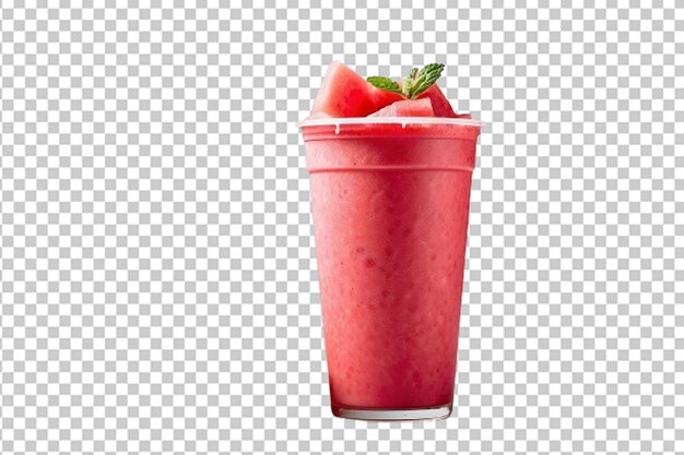 Smoothie de melancia em copo para viagem