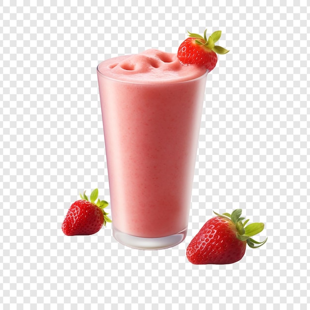 Smoothie de morango fresco isolado sobre fundo transparente