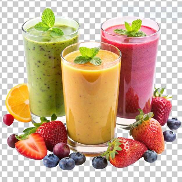 PSD un smoothie de fruits sur un fond transparent