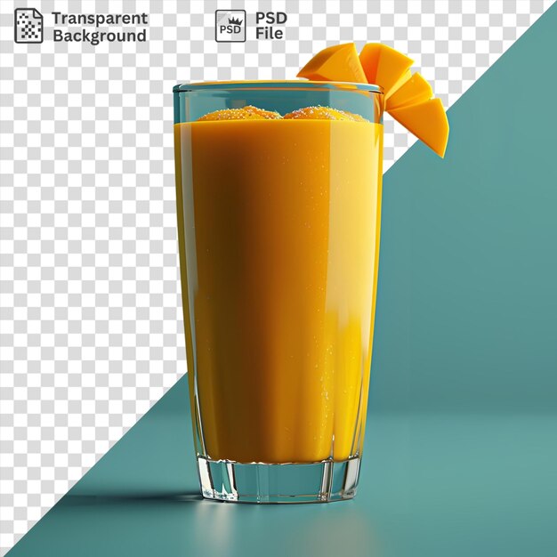 PSD smoothie de mango jugoso en un vaso