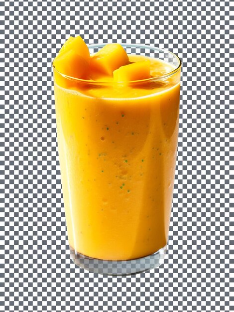 PSD smoothie à la mangue fraîche et savoureuse avec tranche isolée sur fond transparent