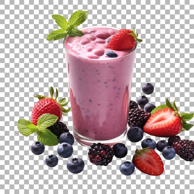 Smoothie sobre un fondo transparente