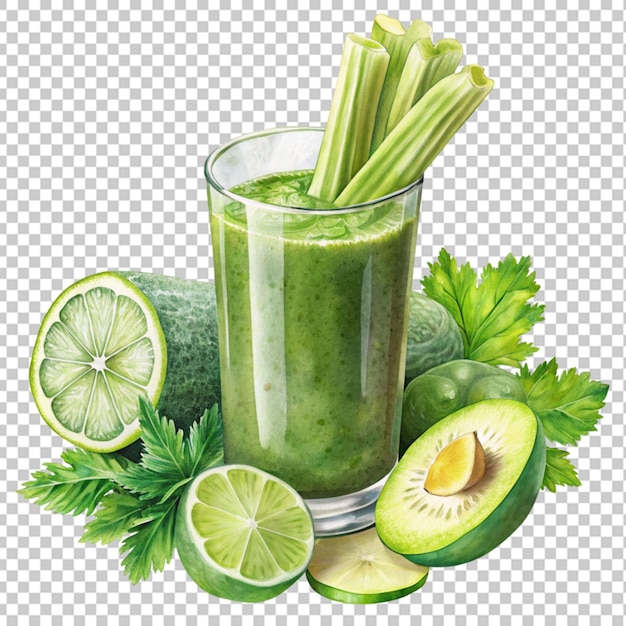 Smoothie verde com salsa, pepino e limão