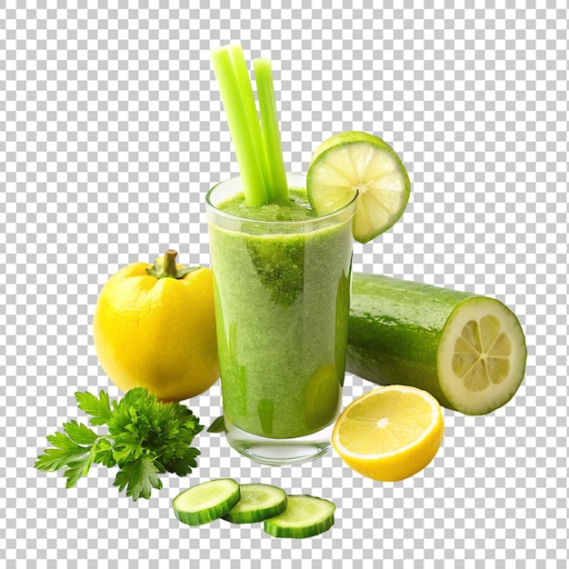 Smoothie Vert Avec Du Céleri, Du Concombre Et Du Citron