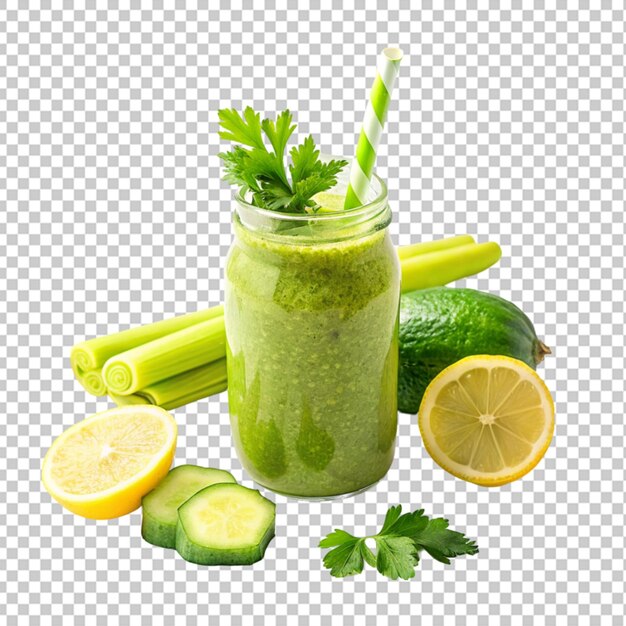 Smoothie Vert Avec Du Céleri, Du Concombre Et Du Citron