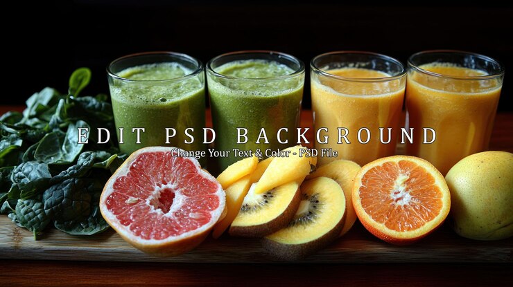 PSD smoothies de frutas frescas