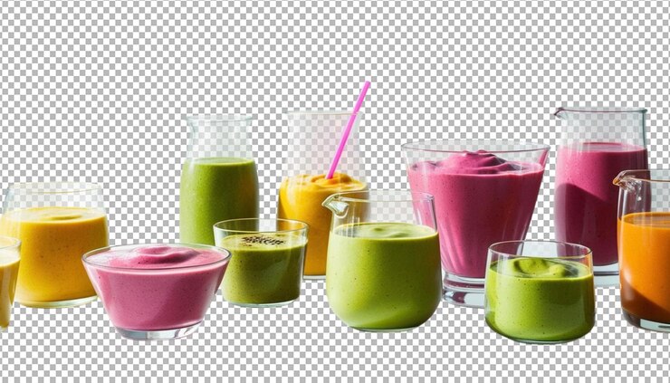PSD smoothies llenos de vibrantes sabores saludables