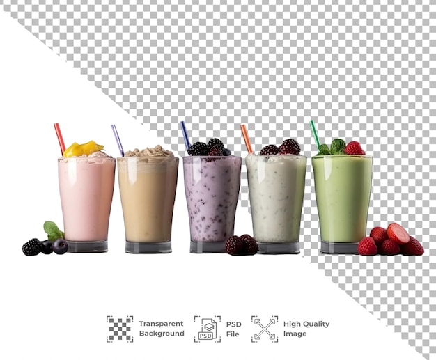 Smoothies PSD isolati su uno sfondo trasparente