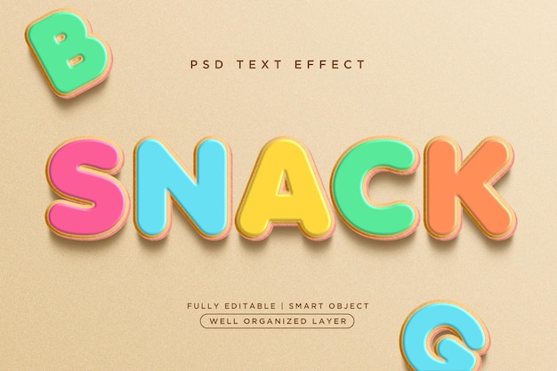 Snack 3d-textstil-effekt