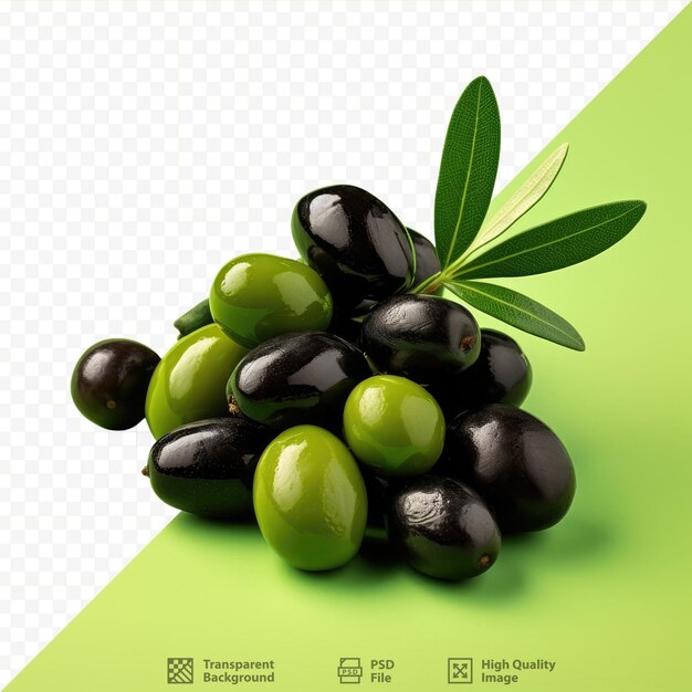 PSD snack elaborado con aceitunas verdes y negras.