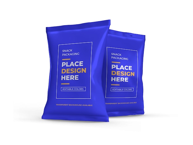 Snack packaging mockup design isoliert