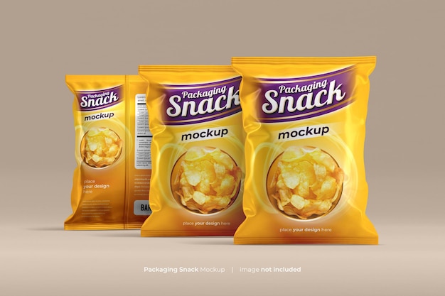 Snack Pouch Bolso de Plástico Mockup Psd
