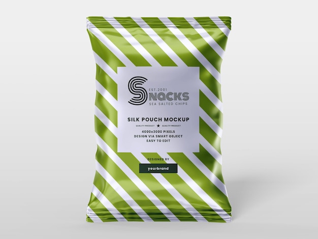 Snack Pouch Plastic Bag Mockup Tempalte