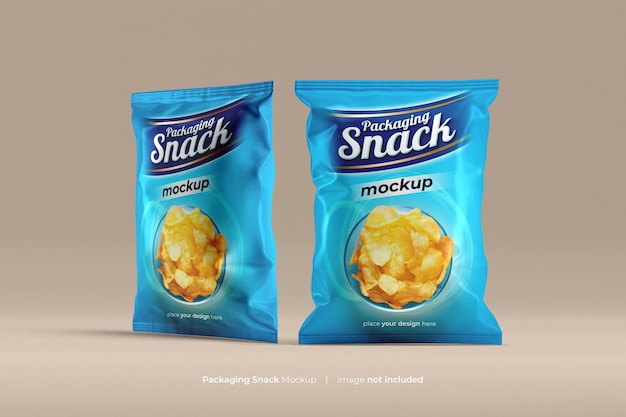 Snack Pouch Saco Plástico Mockup Psd