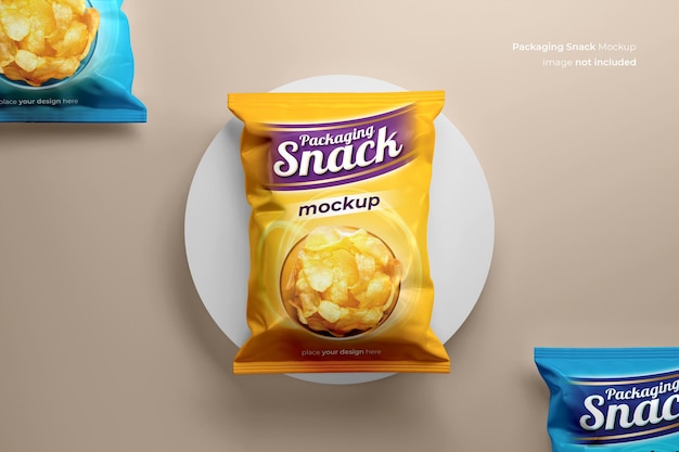 Snack pouch saco plástico mockup psd