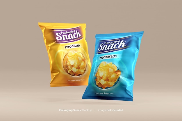 Snack Pouch Saco Plástico Mockup Psd